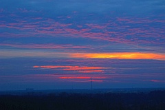 Sunrise observed from skyscraper in Warsaw - January 2015